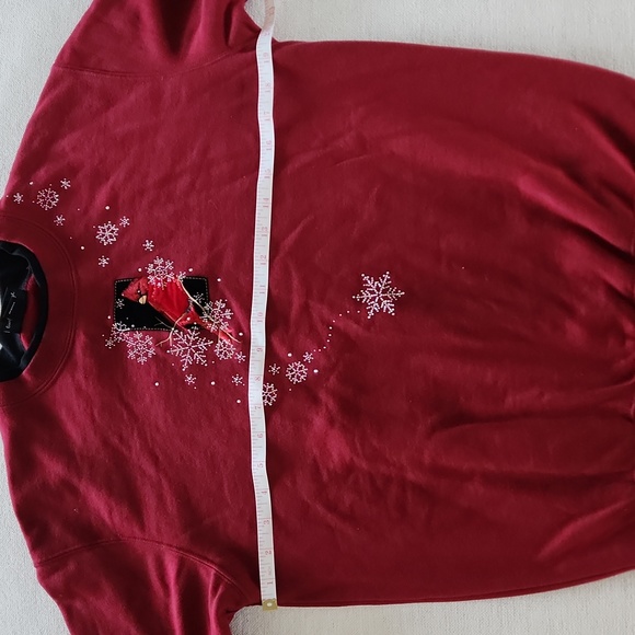 Vintage Trilogy By Morning Sun Cardinal Embroidered Christmas Sweater Small - Picture 6 of 8